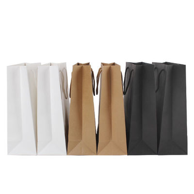 Glossy Lamination Recycled Kraft Shopping Bags With Handles