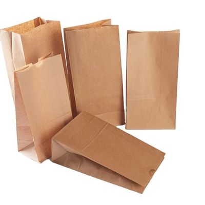 Custom Printed Kraft Paper Bag Food Grade Recycled For Bread Sandwich