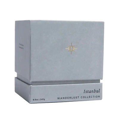 GreyBoard Artpaper Lid And Base Box for candle jar packaging with luxury appearance