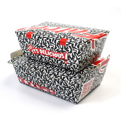 Disposable Fast Food Burger Packaging Box Custom Printed Kraft Paper