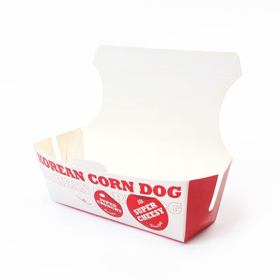 Custom Logo Printing Paper Packaging Hot Dog Tray Takeaway Food Container Box Food Packing