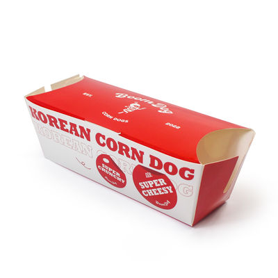 Custom Logo Printing Paper Packaging Hot Dog Tray Takeaway Food Container Box Food Packing