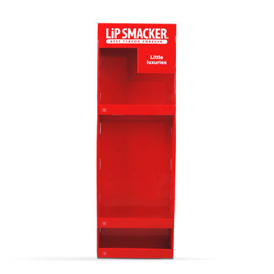 Custom Supermarket Pop Skincare Makeup Lipstick Lip Balm Corrugated Cardboard Floor Display Rack Stand Boxes