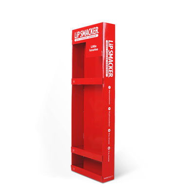 Custom Supermarket Pop Skincare Makeup Lipstick Lip Balm Corrugated Cardboard Floor Display Rack Stand Boxes