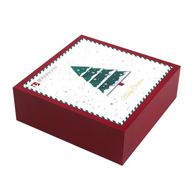 Custom Printing Red White Christmas Gift Corrugated Board Lid And Case Gift Box