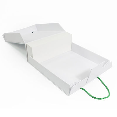 Luxury Custom Logo Folding Package Box Magnetic Closure Cosmetic Gift Paper Box With Rope Handle