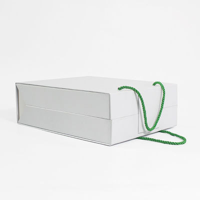 Luxury Custom Logo Folding Package Box Magnetic Closure Cosmetic Gift Paper Box With Rope Handle