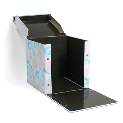 Pink Blue White UV Printing Button Folding Magnetic Custom Gift Box Packaging