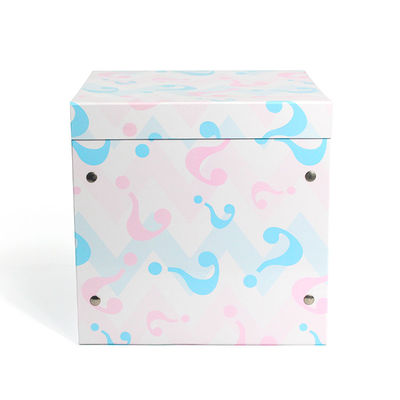 Pink Blue White UV Printing Button Folding Magnetic Custom Gift Box Packaging