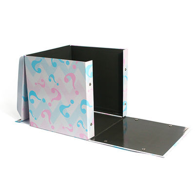 Pink Blue White UV Printing Button Folding Magnetic Custom Gift Box Packaging