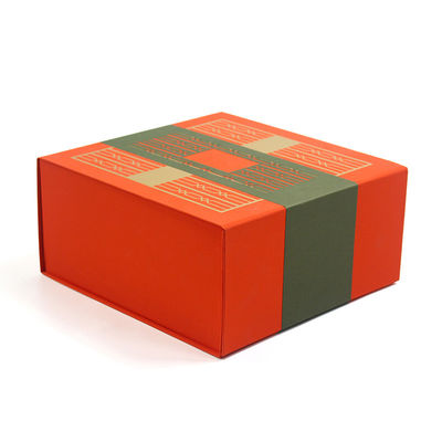 Custom Luxury Orange Paper Magnet Suger Product Folding Magnetic Gift Box For Packaging