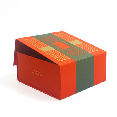 Custom Luxury Orange Paper Magnet Suger Product Folding Magnetic Gift Box For Packaging