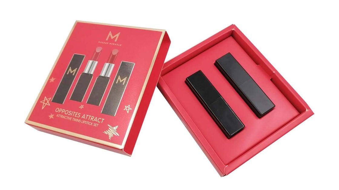 Lipstick Lipgloss Cosmetic Packaging Box Embossing Glossy Lamination