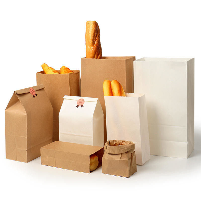 Custom Printing Takeaway Paper Bags Food Grade For Grocery
