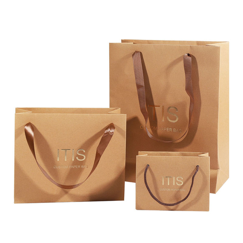 Fruit Coffee Kraft Paper Shopping Bags Embossing Printing
