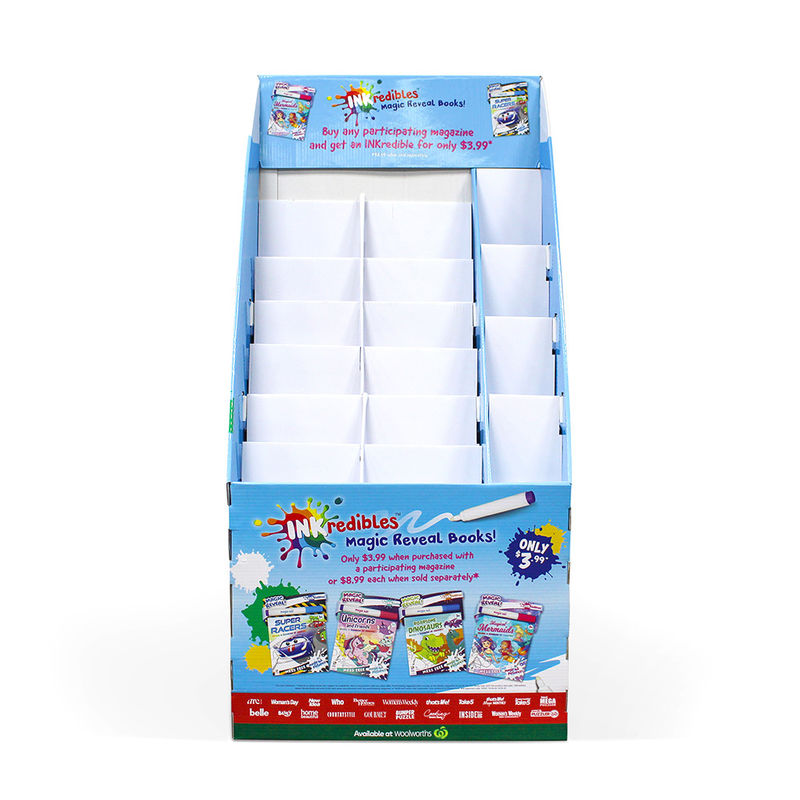Custom Corrugated Cardboard Supermarket Rack For Cosmetic Retail Display Skin Care Product Stand For Point Of Sale